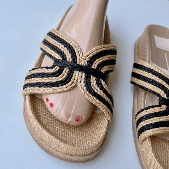 Dolce Vita Selda Raffia Slide Sandals Cork Look Sole Women’s Sz 8.5 - Picture 7 of 9